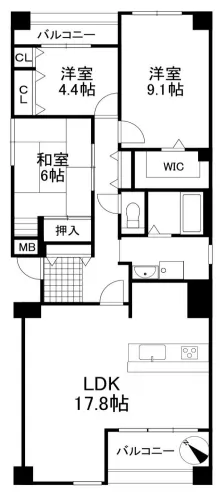 オーナーチェンジ　貝塚市　広々3LDK