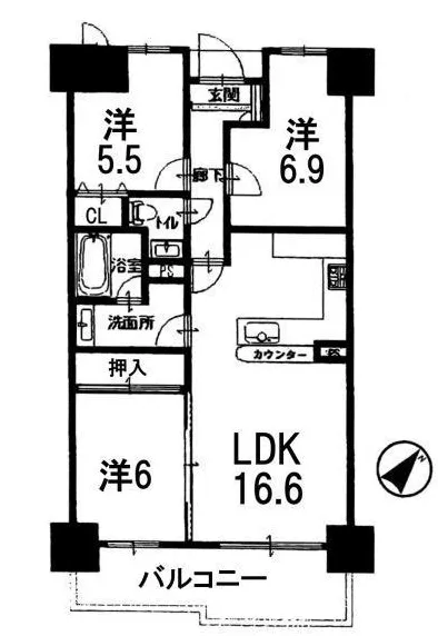 融資可　ファミリー区分　3LDK　草津市　オーナーチェンジ　1350万円