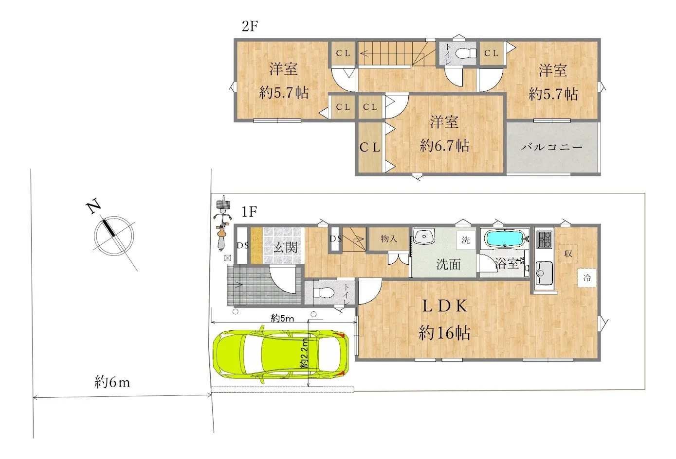 高槻市　新築戸建　駐車場付き　3LDK